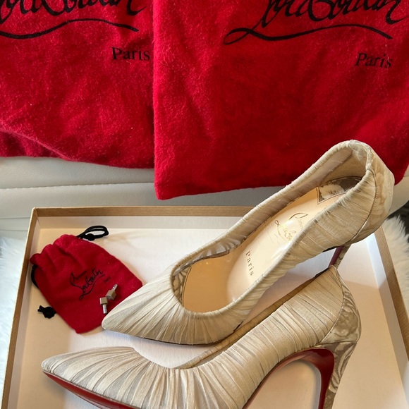 Authentic Christian Louboutin Floral Beige Heels
